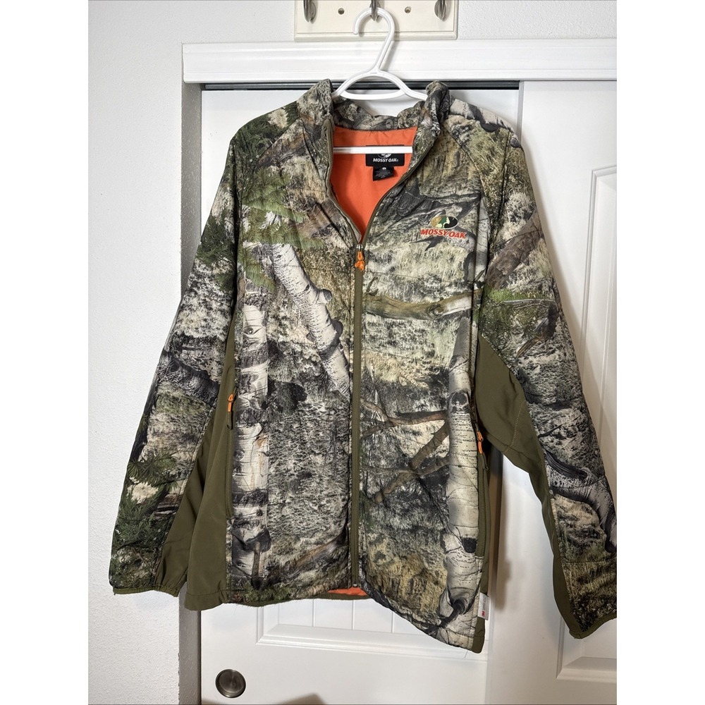 Mossy Oak Camo Jacket Full Zip Green Size L Thinsulated Breakout Country
